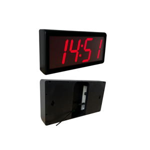 GlobalTime NTP Wall <strong>Clock</strong>, Wi-Fi Synchronized, 4&quot; X 4 Red Digit - Product Image 2