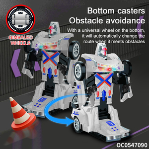 Evrensel tekerlek rotasyon çocuk küçük elektrikli deforme araba robot oyuncak hafif müzik - Product Image 5