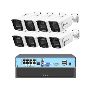 JideTech 5MP 8CH H.265 PoE Surveillance CCTV Security <strong>Camera</strong> System with Intelligent Detection, Audio <strong>Input</strong> and <strong>Output</strong> - Product Image 1