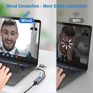 4-in-2-Multiport-USB-Hub USB Type-C Aufイーサネットアダプター、USB3.0ハブミット1000 Mbit/SギガビットRJ45LAN Ne - Product Image 4