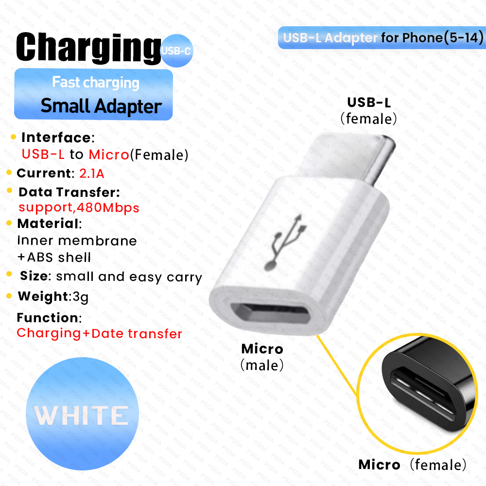 5-ADTYC003-Micro Mother to I-O-S White Charging Data
