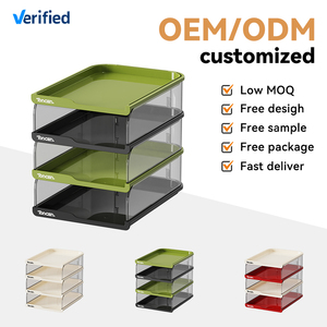 XinHang High-walled Design Multi-Tier <strong>File</strong> Organizer U-shaped groove Plastic <strong>File</strong> <strong>Box</strong> Heavy-Duty Stackable Plastic Document <strong>Case</strong>