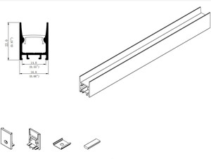 1722アウトラインディスプレイ用ベッドキャビネットLedライト超薄型Ledアルミプロファイル表面マウントLedストリッププロファイル