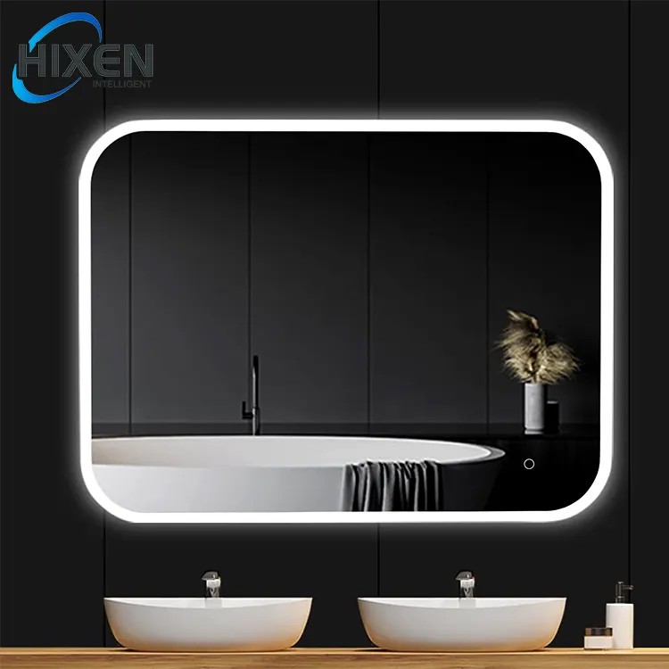 HIXEN 18-10B 2023 Oem/odm hotel touch screen specchio grande anti nebbia smart led specchio retroilluminato con altoparlante bluetooth