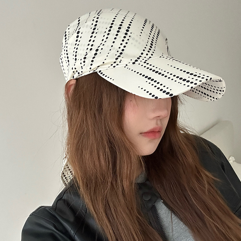 Écharpe triangulaire à motif de points ondulés-blanc