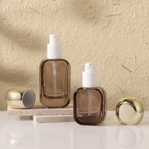 マットホワイトつや消しガラス化粧品容器セット30g 50g 20ml 30ml 50ml 50ml 100ml 120ml丸形キャップ付き - Product Image 3