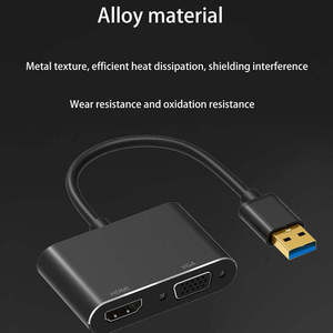 Adaptador USB 1080 a HDMI VGA 2 en 1, Hub con HDMI y VGA para monitores de PC, HDMI y Proyecto, 3,0 P, venta al por mayor