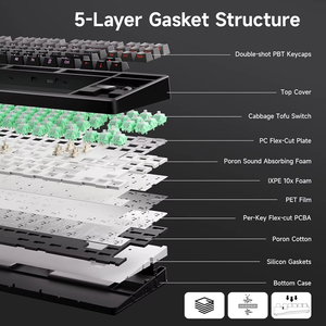 MCHOSE G87 <strong>Customized</strong> Mechanical Gaming <strong>Keyboard</strong> Three-Mode Connection HiFi Full <strong>Key</strong> Hot Plug Games - Product Image 3