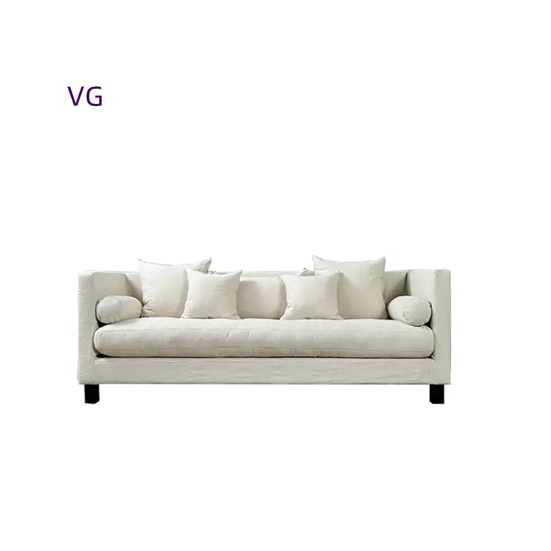 Mobili da soggiorno dal design moderno set di divani in legno di betulla e lino mobili divano in stile semplice e classico