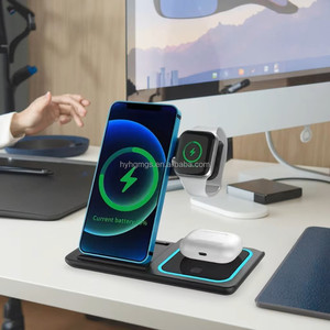 Best-Selling 15W Foldable Three-in-<strong>One</strong> Wireless <strong>Charger</strong> Supports Type-C PD QC3.0 Fast-Charging EU 9V/2A Short Circuit Earphones - Product Image 4