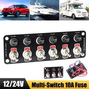 SX-TECH yeni 6-in-1 geçiş anahtarı paneli kiti su geçirmez DC 12V 10A sigorta SPST için çok anahtarı araba RV tekne 6-Gang geçiş anahtarı - Product Image 6