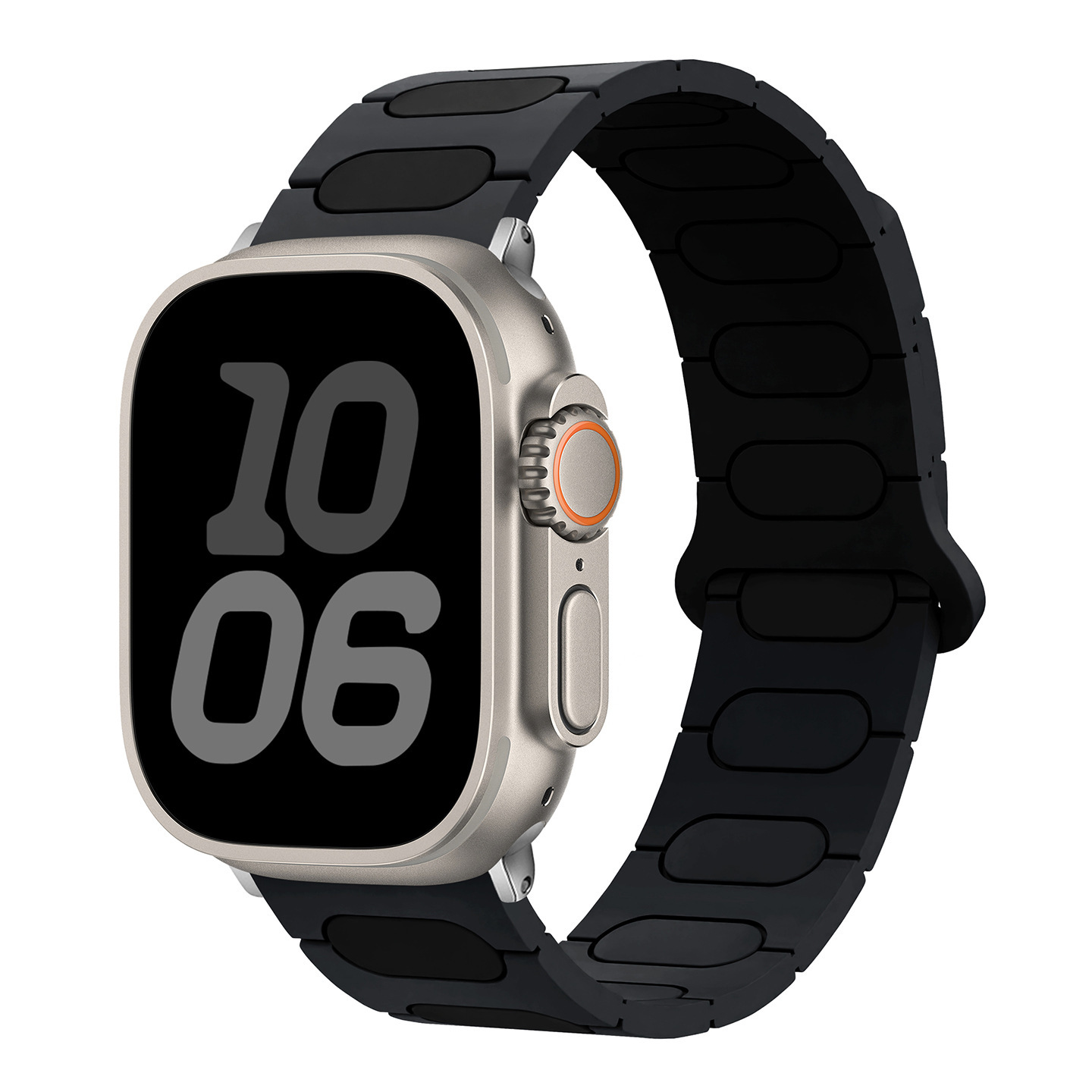 Noir de charbon avec noir (bracelet de montre uniquement)