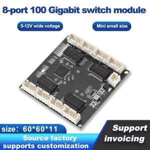 HUASIFIE Conmutador Ethernet de 8 puertos 10/100Mbps Módulo de interruptor de entrada PCBA de voltaje amplio de 5-12V - Product Image 5