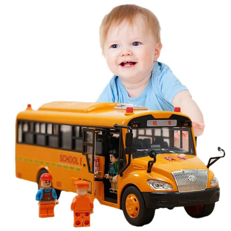 Garçon fille meilleur cadeau modèle de simulation autobus scolaire véhicule jouet autobus scolaire jouet grand bus avec lumière et musique