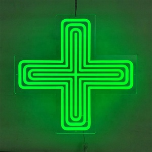 48X48cm <span class=keywords><strong>LED</strong></span> eczane çapraz 19X19'' drugstore billboard yeşil aydınlık kapalı akrilik Neon tabela ışık kutusu toptan