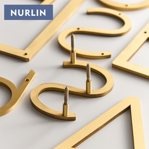 NSUWLin ตัวหนังสือสีทองเหลือง4-12นิ้วตัวใหญ่ป้ายสาธารณะปรับแต่งได้ลายมือชื่อกลางแจ้งสีทองด้าน - Product Image 2