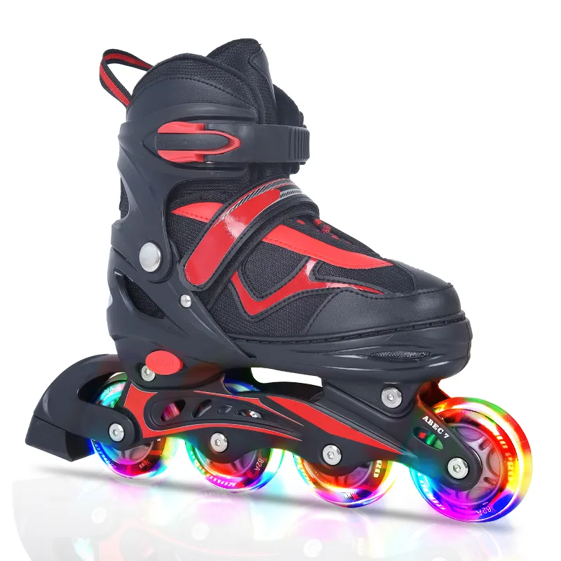 Patines ajustables de 4 ruedas con luces intermitentes para niños y adultos, patines en línea, a la moda