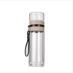可定制Logo 350毫升双层泡茶保温杯茶水分离玻璃瓶软塞商务广告 - Product Image 4