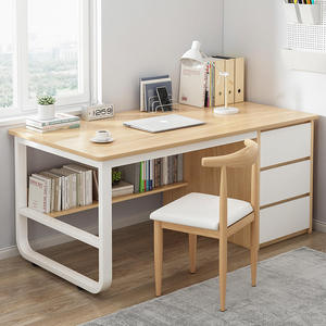 Venta al por mayor simple Escritura de madera estudio barato pequeño espacio soporte almacenamiento moderno hogar Oficina ordenador mesa escritorio con cajón - Product Image 5