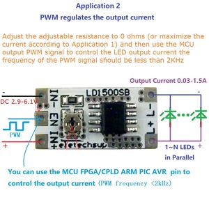 DC 3-6V 28-1500mA corrente di uscita regolabile ad alta luminosità LED Driver modulo PWM Controller DC-DC convertitore di corrente costante - Product Image 5