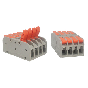 Conectores de bloques de terminales Toque suavemente el mango indoloro Bloque de terminales rápido de Conector de 4 entradas y 4 salidas Riel de guía fijo - Product Image 3