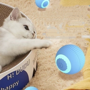 Bola de hierba gatera de silicona ecológica interactiva, juguete de gato inteligente con movimiento automático, caja de goma duradera para entrenamiento Molar - Product Image 4