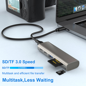 USB 3.1 Gen2 5-in-1 Hub ile 10 Gbps hız alüminyum alaşım ABS USB C ve SD TF kart okuyucu in-stok ürün - Product Image 4