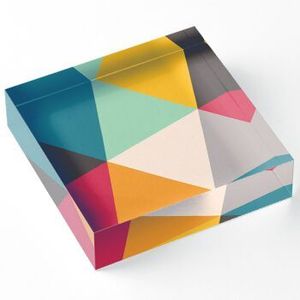 Mi acrílico personaliza el bloque de acrílico sólido cuadrado de pie tu peso de papel transparente en la oficina o el estudio - Product Image 2