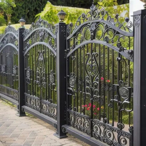 Paneles de valla de esgrima de piscina baratos para yardas, valla de jardín pequeña de aleación de aluminio de Metal residencial de hierro forjado falso