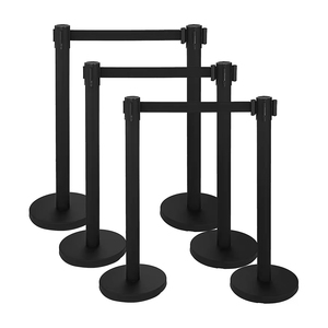 Bán buôn Chất lượng cao màu đen hàng đợi dòng Divider cực Băng hàng đợi hàng rào kiểm soát đám đông có thể thu vào vành đai bài stanchions để bán - Product Image 1