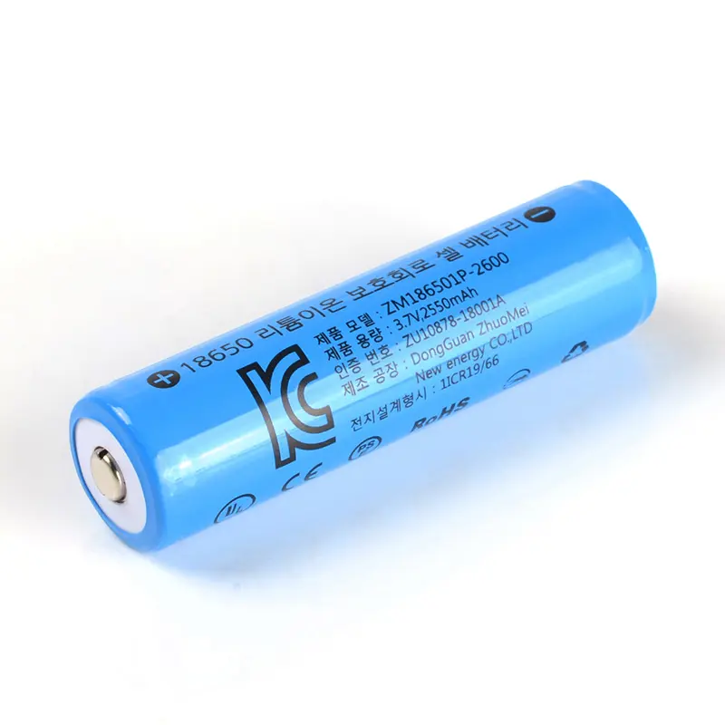 Kc 18650 Lithium Batterij Pak 3.7V 2600Mah Oplaadbare Batterij Korea Lithium Ion Batterijen Puntige Cel