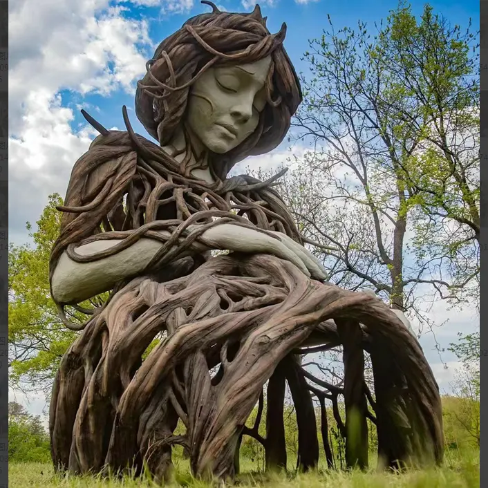 Statua della scultura della signora incinta di H6.3m GRC per il parco del paesaggio
