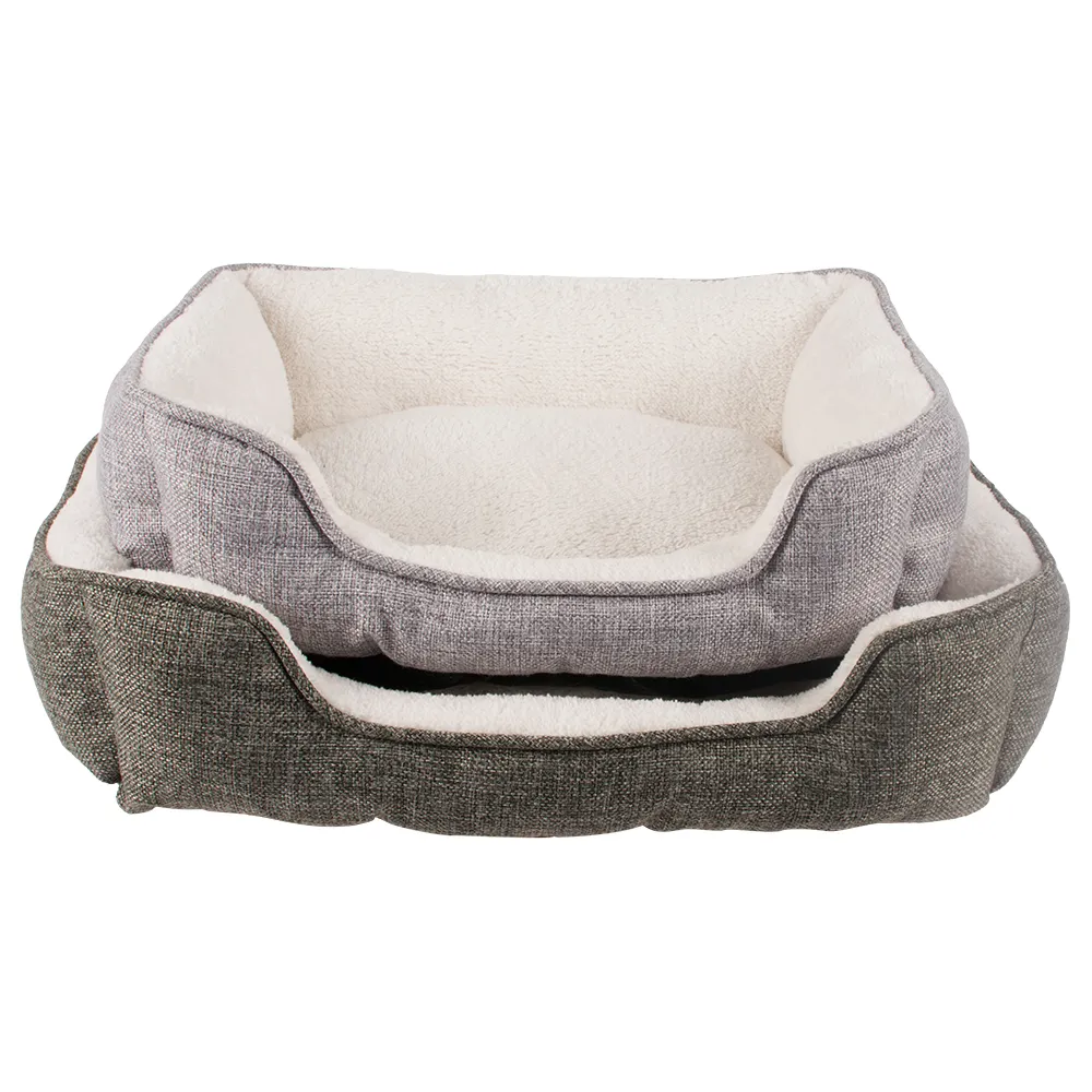 Wholesale OEM Custom Logo Promotional Grey Foldable Luxury Sofa Large Pet Mat Dog Bed Kennel