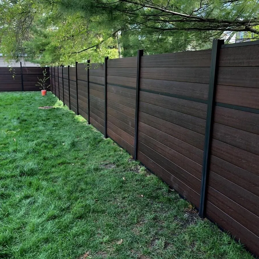 hot sale wood plastic composite wpc fence home garden fence panels better than vinyl pvc fence