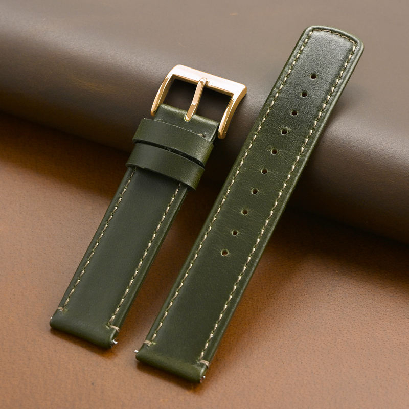 dark green+rose gold buckle