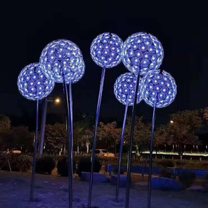 ดอกไม้3d ขนาดใหญ่ไฟเบอร์ออปติกไฟ Led Dandelion ตกแต่ง Motif ไฟสำหรับสวนกลางแจ้งแสงตกแต่ง - Product Image 2