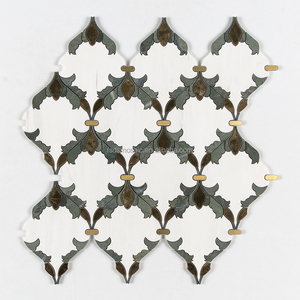 Gạch <span class=keywords><strong>Mosaic</strong></span> marbal cho phòng tắm bằng tia nước đá màu xanh lá cây màu trắng vàng Gạch <span class=keywords><strong>Mosaic</strong></span> định dạng nhà bếp sang trọng lớn gạch đá cẩm thạch cho ngôi nhà - Product Image 6