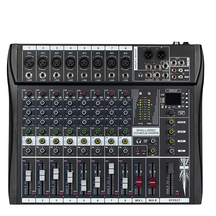 Raccomandare EX-8 USB 48V Pro Mixer Audio con effetti per la Performance professionale di musica Play Party Mixer Console di musica