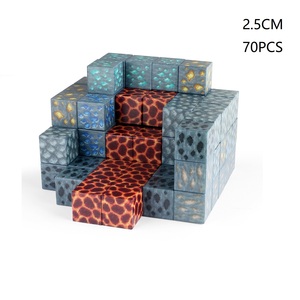 Set blok bangunan kubus magnetik anak-anak, mainan konstruksi Model 3D keterampilan susun bangunan kreatif batu bata kustom untuk anak-anak - Product Image 3