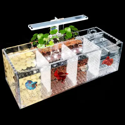 Bacia de aquário acrílico de isolação, ecológico com led para tanque de peixes pequenos
