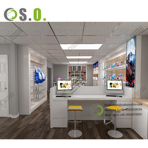 Pantalla de estilo moderno para ordenador portátil, escaparate de madera de alta gama, diseño de interior de tienda de ordenador - Product Image 4