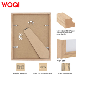 WOQI A4ファインウォールナットピクチャーフレームソリッドウッドハイエンドモダンスタイルカスタマイズ可能18x2 4/A1サイズ壁卓上フォトディスプレイ用 - Product Image 3