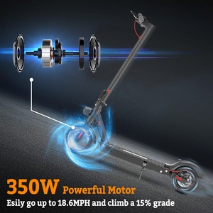 IScooter I9Pro Electric Scooter for Adults up to 17 Miles Long Range19 MPH 350W Motor 8.5' Solid Tires Dual <strong>l</strong> Suspensions APP - Product Image 4