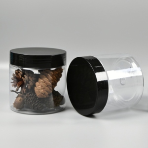 50ml 80ml 100ml 120ml 150ml 200ml 250ml 500ml 8 OzPsペットクリアコスメティッククリームジャープラスチックボディスクラブ容器ブラックリッド付き