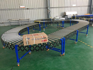 Focus Machinery Caja transportadora telescópica de gravedad Sistema de transporte Clasificación Industrial Transportador de rodillos de plástico/acero - Product Image 3