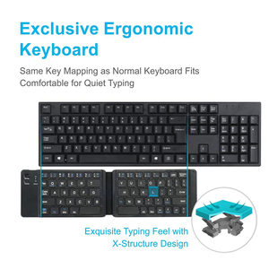 Teclado BT plegable universal Teclado inalámbrico portátil plegable para iOS Android Windows Mac - Product Image 4