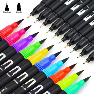 ปากกามาร์กเกอร์สีปลายสองด้าน, ชุดปากการะบายสีน้ำ Fineliner 120สีพร้อมแปรงขนนุ่มปลายหัวกระสุนสำหรับการวาดเส้นละเอียด - Product Image 2
