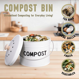 Factory <strong>Direct</strong> Custom Metal Countertop Compost <strong>Bin</strong> with Fresh Style Lid Kitchen Food Waste Storage <strong>Bin</strong> at Low Price - Product Image 4