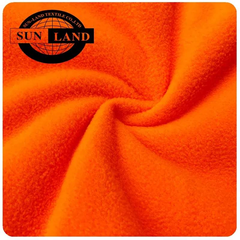 NEON-Orange Polar Fleece 100% Polyester DTY Micro Polar Fleece Stoff Tela Polar für Kleidungs stücke