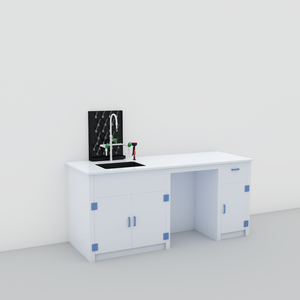 LB-PP-08 banco da laboratorio PP di alta qualità con ripiani per reagenti tavolo da laboratorio chimico modulare per la progettazione di laboratori informatici - Product Image 1